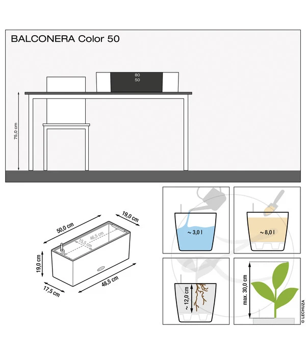 LECHUZA® Kunststoff-Kasten Balconera Color, Rechteckig – Bild 6