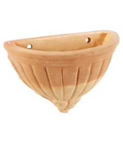 Terrakotta-Blumentopf Wandhänger Fermo, Antik-terrakotta, Ca. B30/H20/T18 Cm