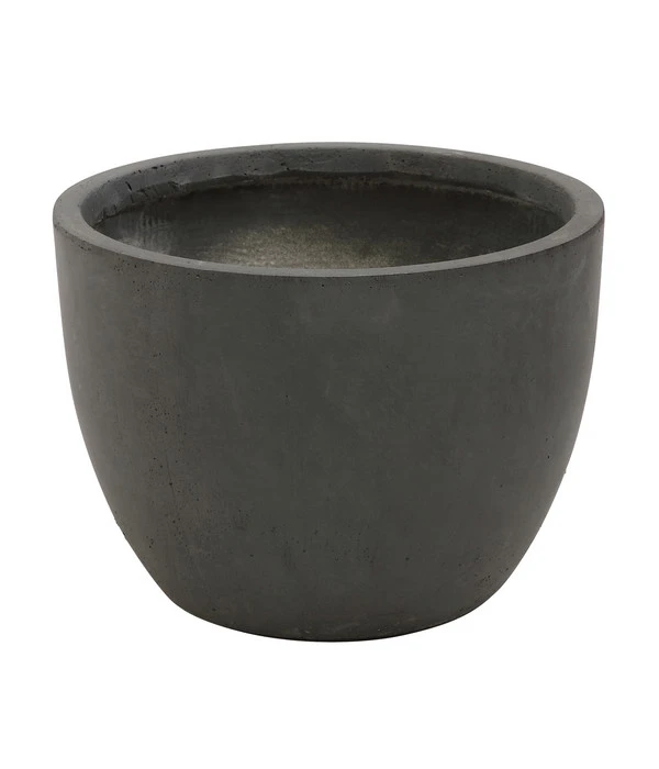 Dehner Leichtbeton-Pflanztopf Manchester, Rund, Antik-schwarz