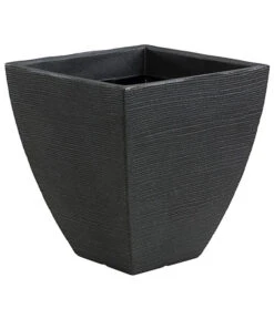 Dehner Kunststoff-Topf Capri In Riffeloptik, Anthrazit, Ca. B40/H42/T40 Cm