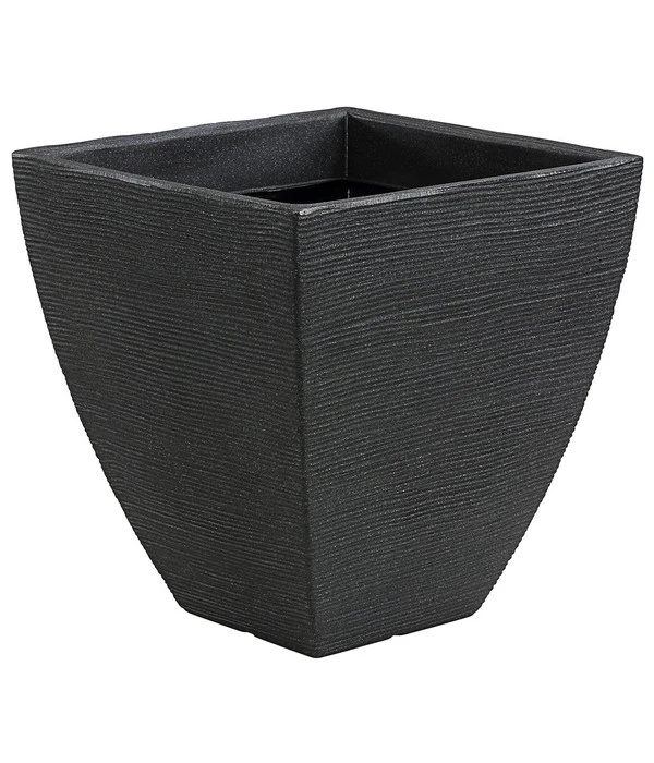 Dehner Kunststoff-Topf Capri In Riffeloptik, Anthrazit, Ca. B40/H42/T40 Cm