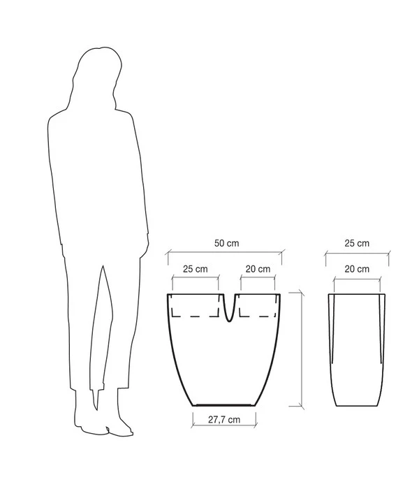 Farmet Kunststoff-Blumentopf Bilobo, Ca. B50/H50/T25 Cm – Bild 3