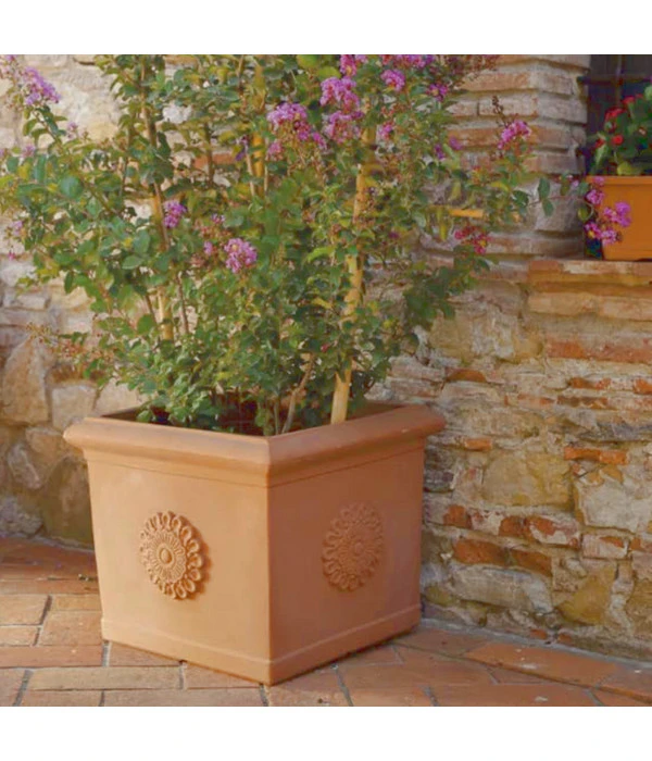 Farmet Kunststoff-Pflanzkübel Festonato, Quadratisch, Terrakotta – Bild 2