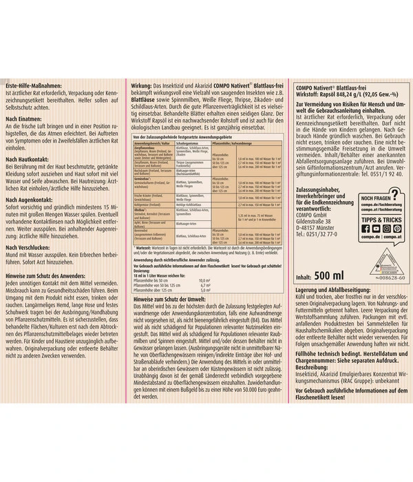 COMPO® Nativert® Blattlaus-frei, 500 Ml – Bild 2