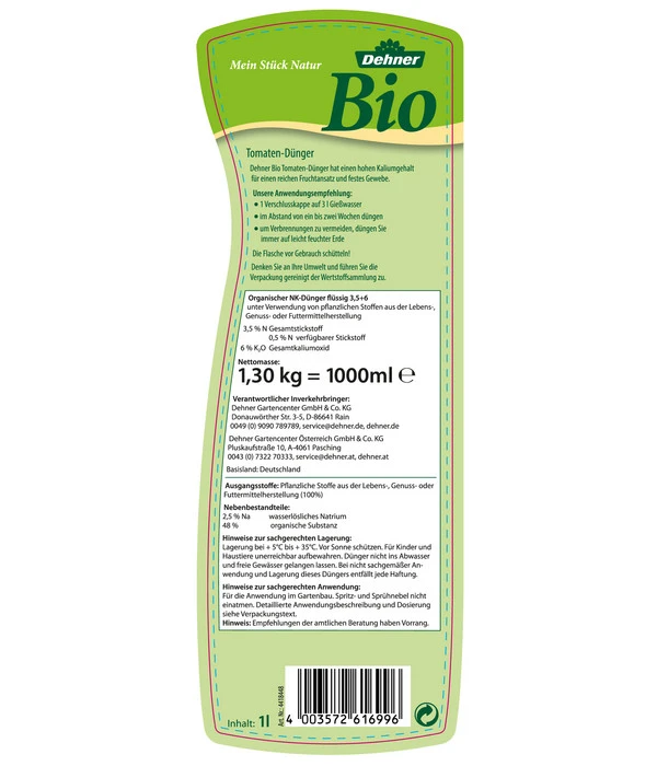 Dehner Bio Tomaten-Dünger, Flüssig, 1 L – Bild 2