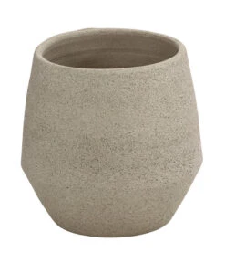 Dehner Keramik-Übertopf Humus, Bauchig, Beige