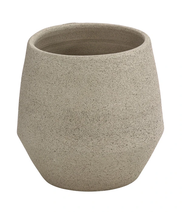 Dehner Keramik-Übertopf Humus, Bauchig, Beige