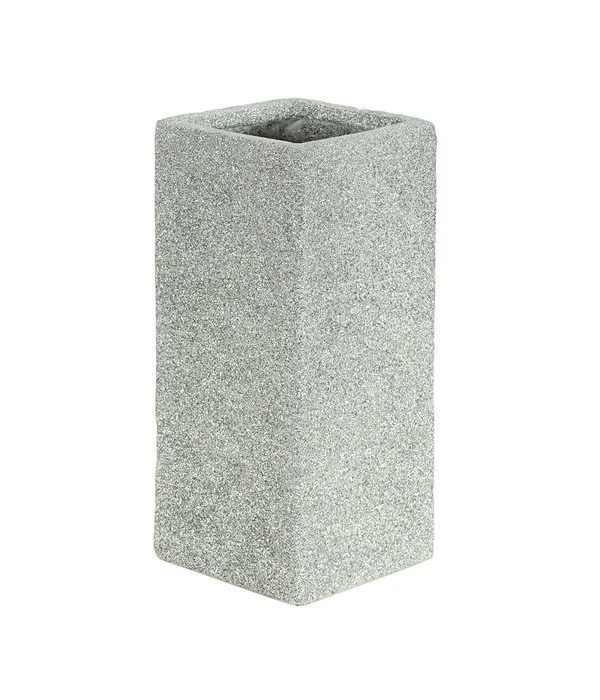 Dehner Leichtbeton-Pflanzvase Rock, Quadratisch, Grau