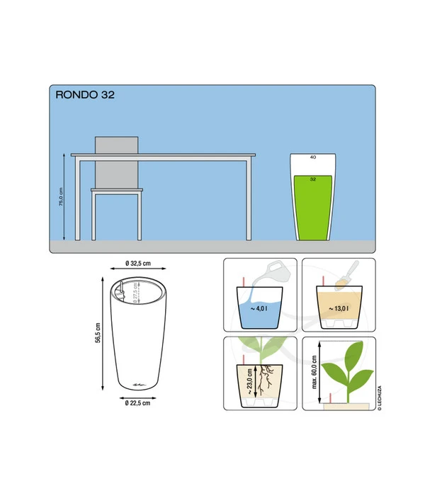 LECHUZA® RONDO, All-in-One-Set – Bild 6