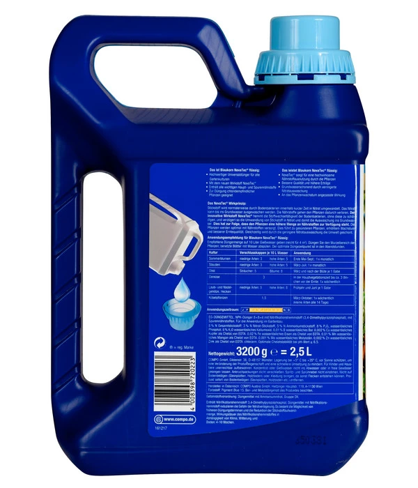 COMPO Gartendünger Blaukorn® NovaTec® Flüssig, 2,5 L – Bild 2