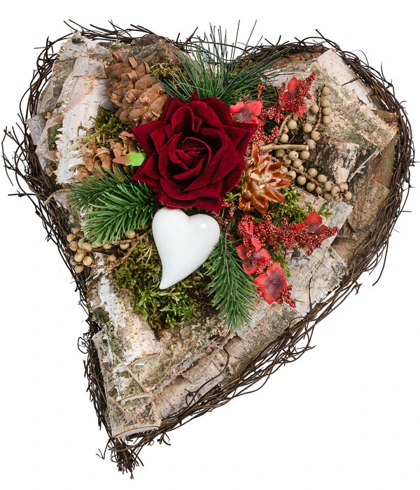 Grabgesteck Sören, Herzförmig, Ca. B28/H12/T32 Cm