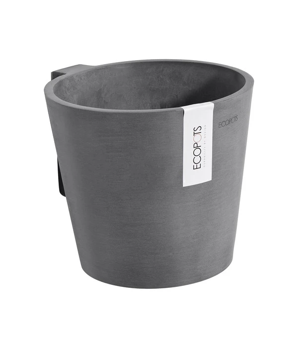 Ecopots Kunststoff-Topf Amsterdam Wall, Rund, Grau, Ca. Ø21,8/H17,5 Cm – Bild 4