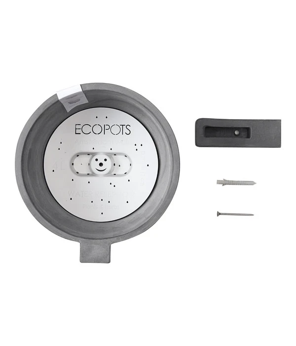 Ecopots Kunststoff-Topf Amsterdam Wall, Rund, Grau, Ca. Ø21,8/H17,5 Cm – Bild 5