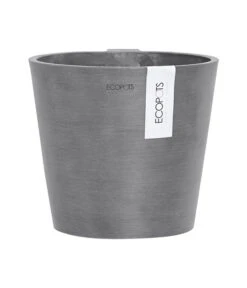 Ecopots Kunststoff-Topf Amsterdam Wall, Rund, Grau, Ca. Ø21,8/H17,5 Cm