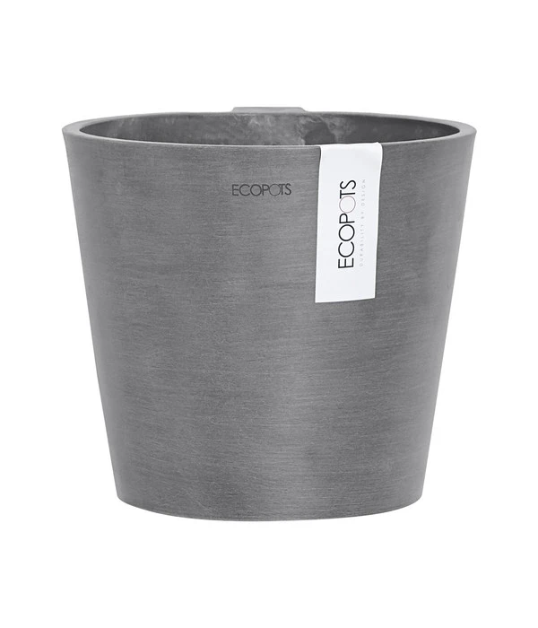 Ecopots Kunststoff-Topf Amsterdam Wall, Rund, Grau, Ca. Ø21,8/H17,5 Cm