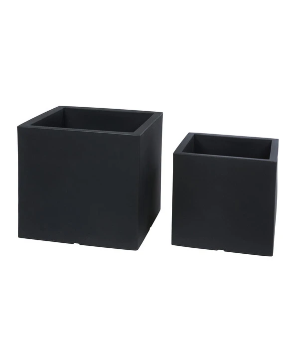 Farmet Kunststoff-Topf-Set Atlantis, Quadratisch, Anthrazit, 2-teilig