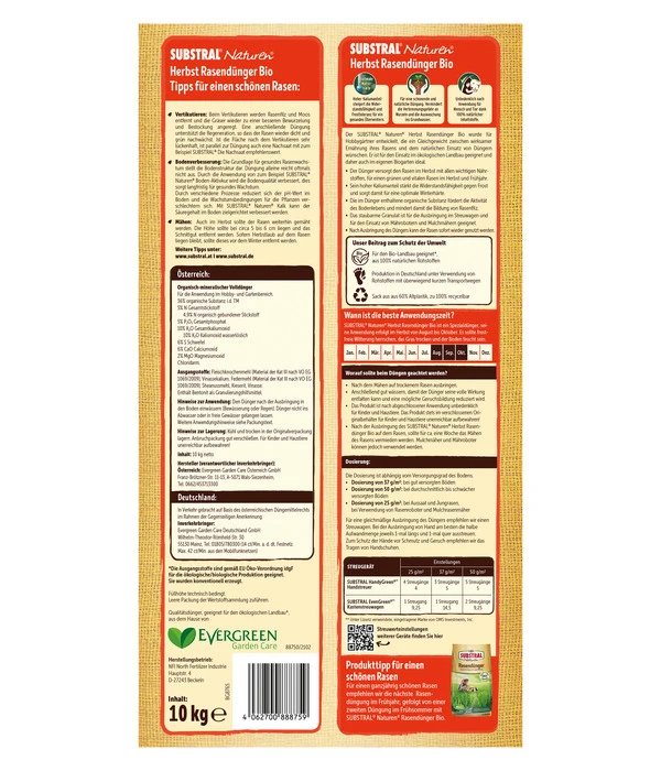 Substral Naturen Bio Herbst Rasendünger, 10 Kg – Bild 2
