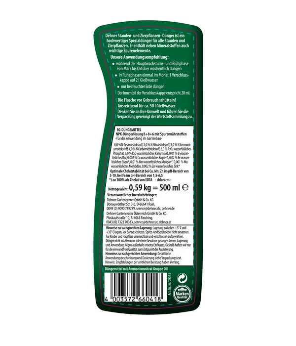 Dehner Stauden- Und Zierpflanzen-Dünger, 500 Ml – Bild 2